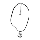 Cifeeo-Vintage Jewelry Y2K Style Punk Charms Jewelry Chains Vortex Swirl Pendant Necklaces Vintage Star Choker Women Fashion Goth Necklace Accessory Grunge