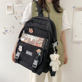 Cifeeo-back to school gifts 2025 New  Fashion Women Backpack For Teenager Kawaii Girl Female School Bag Nylon Black Cute Students Bookbag Colourful Blue