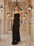 Cifeeo-Formal Occasion Dresses Maxi Black Appliques Dresses For Dancing Parties Long Elegant Party Dresses Women 2025 New In