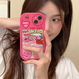 Cifeeo-gifts Pink Girl Love Graffiti Phone Case
