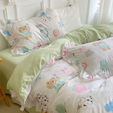 Cifeeo-2025 Spring Bedding Set Summer Ins Bedding Set No Filler Princess Ruffles Single Full Queen Size Duvet Cover Flat Sheet Pillowcase Home Textile