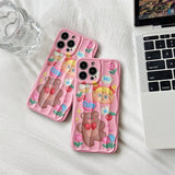 Cifeeo-gifts Cute Pink Oil Painting Bear Phone Case
