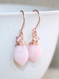 CIFEEO- Natural Pink Gemstone Hand Braided Earrings Daily Commuter Party Women Jewelry QAG46