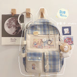 Cifeeo-back to school gifts Multi-pocket Design Women Backpack Teenage Girls School Bags Green Soft Nylon Campus Student Book Bags for School Teen