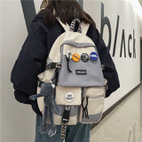Cifeeo-back to school gifts Tooling Men Women Backpack 2025 Female Large Capacity School Backpacks for Teens Harajuku Student School Bags Fashion Korean New