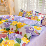 Cifeeo-2025 Spring Bedding Set Cute Carrot Duvet Cover Set with Zipper Kids Kawaii Flat Sheet Pillowcases No Filler Twin Queen Size Girls Boys Gift Bedding Set