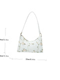 CIFEEO - Floral Embroidered Baguette Bag  - Women Shoulder Bags