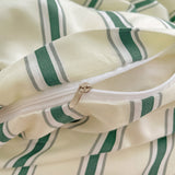 Cifeeo-Green Stripe Series Printed Soft Bedding Set Duvet Cover Bedclothes Bedspread Pillowcases Flat Sheets Comforter Sets for Girls
