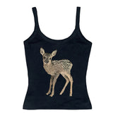 Cifeeo-Vintage Cute deer pattern print streetwear casual hip-hop punk rock women's sleeveless camisole summer Y2K vintage eom girls slim shorts