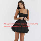 Cifeeo-Sexy Spaghetti Strap Corset Dress Elegant Fluffy Party Dresses Slim A Line Lace Up Dress Cotton Women Clothing