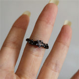 Cifeeo-Vintage Jewelry Y2K Style Vintage Goth Thorny Rose Couple Rings For Men Women Charm Irregularity Opening Stainless Steel Punk Finger Ring Jewelry Y2k Gift