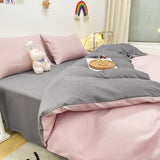 Cifeeo-2025 Spring Bedding Set Solid Color Duvet Cover Set Flat Sheet with Pillowcases 2025 New Twin Full Queen Size Boys Girls Bed Linen Grey Bedding Kit