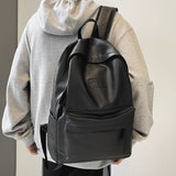 Cifeeo-back to school gifts Soft Leather Backpacks Girl Designer Back Pack Laptop Bag Large Capacity Travel Bag NewWhite PU High Quality Women Man Backpack
