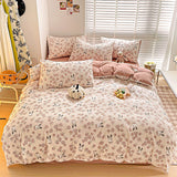 Cifeeo-2025 Spring Bedding Set Ins Duvet Cover Set No filler Floral Style with Flat Sheet Pillowcase Twin Queen Double Girls Boys Home Deco New Bed Linen