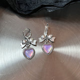 Cifeeo-Vintage Jewelry Y2K Style Vintage Bowknot Pendant Hoop Earrings for Women Egirl Unusual Korean Fashion Aesthetic Bow Ear Rings Y2K Jewelry Accessories