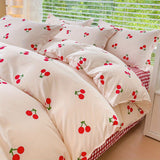 Cifeeo-2025 Spring Bedding Set Fashion Duvet Cover Set No Filler Flat Sheet Pillowcases Boys Girls Cute Twin Queen Size Ins Spring New Bedding Linen