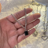 Cifeeo-Vintage Jewelry Y2K Style New Vintage Link Chain Heart Pendant Necklace Female Women's 2024 Fashion Pearl Necklace for Woman Jewelry Gift