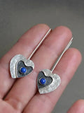 CIFEEO- Ethnic Style Natural Gemstone Heart Pattern Earrings Vintage Jewelry QAG35