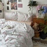 Cifeeo-ins 100% Cotton Bedding Set French Princess Style Duvet Cover Bedclothes Bedspread Pillowcases Flat Sheets Soft Comforter Sets
