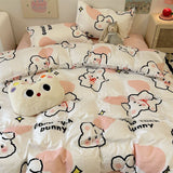 Cifeeo-2025 Spring Bedding Set Lucky Dog Bedding Set Cute Cartoon No Filler Twin Full Size Duvet Cover Flat Sheet Pillowcase Fashion Girls Boys New Bed Linen