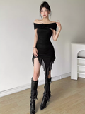 Cifeeo-Christmas Thanksgiving Gift New Year's Eve Dress Irregular fringe tube prom dress Christmas Thanksgiving Gift New Year's Eve Dress1526-back to school dress nye outfits 2025