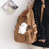 Cifeeo-back to school gifts Couple New Corduroy Women Backpack Female Korean Shoulder School Bag for Teens College Women's Travel Backpacks Laptop Computer