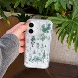 Cifeeo-gifts Snowflake Quicksand Green Pine Trees Phone Case