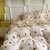 Cifeeo-2025 Spring Bedding Set French Ins Bedding Set No Filler Korean Floral Ruffles Single Double Queen Size Duvet Cover Sheet Pillowcase Home Textile