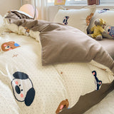 Cifeeo-2025 Spring Bedding Set Cute Cartoon Duvet Cover Set Kids Adult Twin Queen Size Girls Boys Flat Sheet Pillowcase No Filler Soft Home Decor Bedding Set