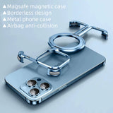 Cifeeo-gifts Metal Frameless Airbag Anti-Fall Shell With Built-In Stand iPhone Case