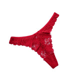 Cifeeo-Lace Panties Women Low-Waist Sexy Breathable Sexy See-Through Thongs Briefs Embroidery Crotch Hollow Underwear Female Underwear