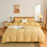 Cifeeo-100% Cotton Bedding Quilt Cover Set with Pillowcase Japan Style Grid  housse de couette 220x240 Duvet Cover set King Size