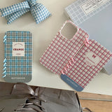 Cifeeo-gifts Simple Blue And Pink Checkered Notebook Phone Case