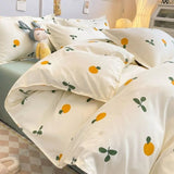 Cifeeo-2025 Spring Bedding Set Floral Ins Style Duvet Cover Set Flat Sheet Pillowcase No Filler Soft Single Double Size Boys Girls 2025 New Bedding Linens