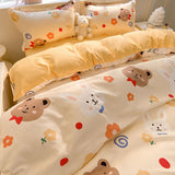 Cifeeo-2025 Spring Bedding Set Cute Cartoon Duvet Cover Set Kids Adult Twin Queen Size Girls Boys Flat Sheet Pillowcase No Filler Soft Home Decor Bedding Set