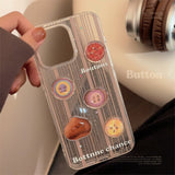 Cifeeo-gifts Cute 3D Button Stripes Glitter Phone Case