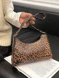 CIFEEO - Leopard Pattern Baguette Bag  - Women Shoulder Bags