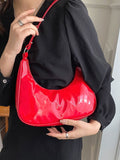 CIFEEO - Artificial Patent Leather Baguette Bag  - Women Shoulder Bags