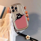 Cifeeo-gifts Cute Electroplated Cat Phone Case + Lanyard💕