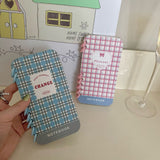 Cifeeo-gifts Simple Blue And Pink Checkered Notebook Phone Case
