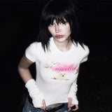Cifeeo-Vintage Gothic Punk Aesthetic Y2K vintage Harajuku Women's Crop Tops Emo Girls Grunge Hip Hop Chic Geometric Print Streetwear Rock Tops