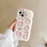 Cifeeo-gifts Monster Plush Embroidered Heart Phone Case