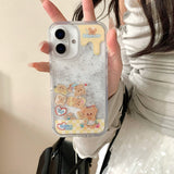 Cifeeo-gifts Cute Quicksand Slide Butter Bear Phone Case