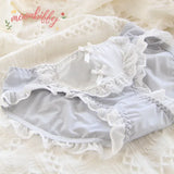 Cifeeo-5pcs Lolita Underwear Women Lace Mid Waist Brief Underwear Japanese Sweet Female Underpants Cotton Crotch Intimates Lingerie