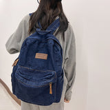 Cifeeo-back to school gifts Fashion Washed Denim Women Travel Backpack Mochila Solid Color Shopping Bag Teenagers School Bags Large Bookbag Bolsas Femenina