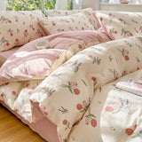 Cifeeo-2025 Spring Bedding Set Romantic Floral Duvet Cover Set Ins Style with Flat Sheet Pillowcase No Filler Single Queen Size Home Decor Bed Linens