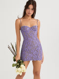 Cifeeo-Elegant Spaghetti Strap Lace Bodycon Dress White Satin Sexy Birthday Night Party Dress Mini Women Summer Dress 2025