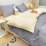 Cifeeo-2025 Spring Bedding Set Solid Color Duvet Cover Set Flat Sheet with Pillowcases 2025 New Twin Full Queen Size Boys Girls Bed Linen Grey Bedding Kit