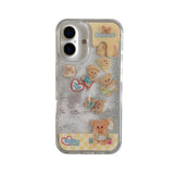 Cifeeo-gifts Cute Quicksand Slide Butter Bear Phone Case