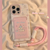 Cifeeo-gifts Cartoon Pink Puppy Card Holder Phone Case